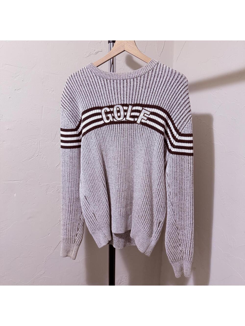 GOLF Tyler the Creator Ribbed Knit Sweater with Striped Detail